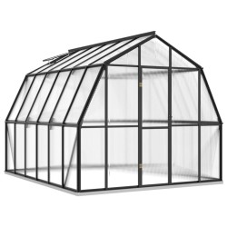 vidaXL Invernadero con estructura de aluminio gris antracita 9,53 m²
