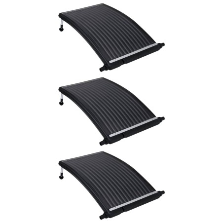 vidaXL Paneles calefactores solares de piscina curvos 3 uds 110x65 cm