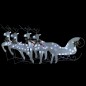 vidaXL Decoración navideña de renos y trineo de jardín blanco 100 LEDs vidaXL Decoración navideña de renos y trineo de jardín blanco 100 LEDs