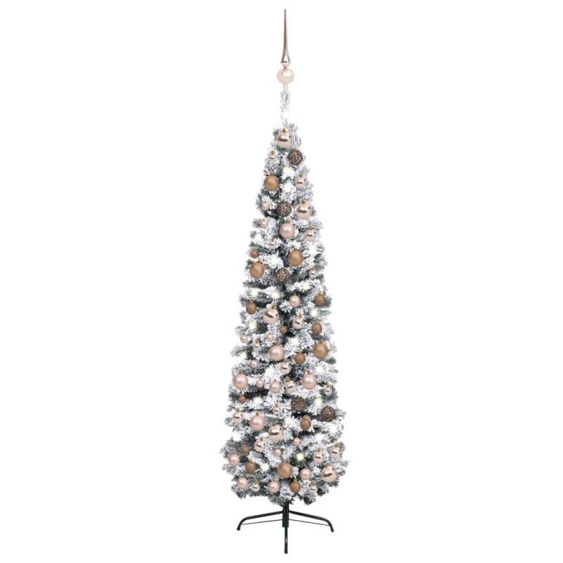 vidaXL Árbol de Navidad preiluminado con luces y bolas verde 180 cm