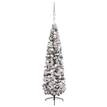 vidaXL Árbol de Navidad preiluminado con luces y bolas verde 180 cm