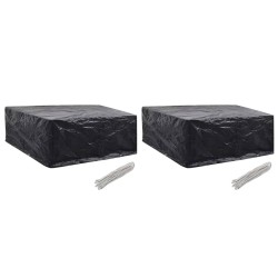 vidaXL Fundas de muebles de jardín 2 uds 10 ojales 260x260x90 cm