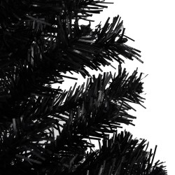 vidaXL Árbol de Navidad preiluminado con luces y bolas negro 150 cm