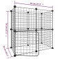 vidaXL Jaula para mascotas de 12 paneles puerta acero negro 35x35cm