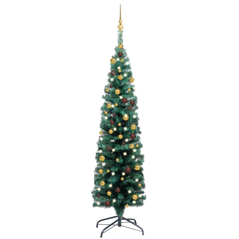 vidaXL Árbol de Navidad preiluminado con luces y bolas verde 150 cm vidaXL Árbol de Navidad preiluminado con luces y bolas verde 150 cm
