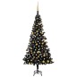 vidaXL Árbol de Navidad preiluminado con luces y bolas negro 180 cm vidaXL Árbol de Navidad preiluminado con luces y bolas negro 180 cm