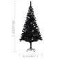 vidaXL Árbol de Navidad preiluminado con luces y bolas negro 180 cm vidaXL Árbol de Navidad preiluminado con luces y bolas negro 180 cm
