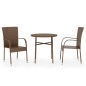 vidaXL Juego de comedor para jardín 3 piezas ratán sintético marrón vidaXL Juego de comedor para jardín 3 piezas ratán sintético marrón