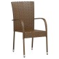 vidaXL Juego de comedor para jardín 3 piezas ratán sintético marrón vidaXL Juego de comedor para jardín 3 piezas ratán sintético marrón