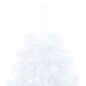 vidaXL Medio árbol de Navidad con luces y bolas blanco 150 cm