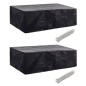 vidaXL Funda de muebles de jardín 2 uds set ratán 8 personas 10 ojales