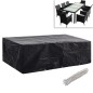 vidaXL Funda de muebles de jardín 2 uds set ratán 8 personas 10 ojales