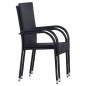 vidaXL Juego de comedor para jardín 3 piezas negro vidaXL Juego de comedor para jardín 3 piezas negro