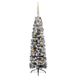 vidaXL Árbol de Navidad preiluminado con luces y bolas verde 150 cm