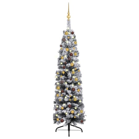 vidaXL Árbol de Navidad preiluminado con luces y bolas verde 150 cm