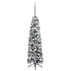 vidaXL Árbol de Navidad preiluminado con luces y bolas verde 150 cm