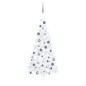 vidaXL Medio árbol de Navidad con luces y bolas blanco 180 cm vidaXL Medio árbol de Navidad con luces y bolas blanco 180 cm