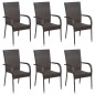 vidaXL Set de muebles de comedor de jardín 7 piezas de ratán marrón vidaXL Set de muebles de comedor de jardín 7 piezas de ratán marrón