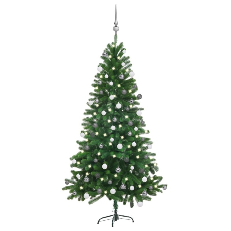 vidaXL Árbol de Navidad preiluminado con luces y bolas verde 150 cm vidaXL Árbol de Navidad preiluminado con luces y bolas verde 150 cm