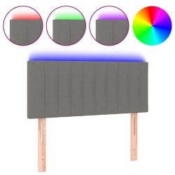 vidaXL Cabecero con LED de tela gris oscuro 90x5x78/88 cm