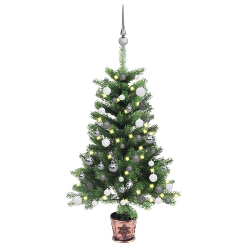 vidaXL Árbol de Navidad artificial con luces y bolas verde 90 cm vidaXL Árbol de Navidad artificial con luces y bolas verde 90 cm