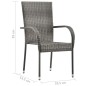 vidaXL Set de muebles de comedor de jardín 7 piezas de ratán PE gris vidaXL Set de muebles de comedor de jardín 7 piezas de ratán PE gris