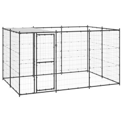 vidaXL Perrera de exterior de acero con techo 7,26 m²