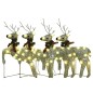 vidaXL Renos de Navidad 4 unidades 80 LED dorado vidaXL Renos de Navidad 4 unidades 80 LED dorado
