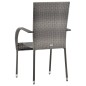 vidaXL Juego de comedor para jardín 3 piezas gris vidaXL Juego de comedor para jardín 3 piezas gris