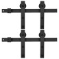 vidaXL Kit de herrajes de puertas correderas acero negro 2 uds 183 cm vidaXL Kit de herrajes de puertas correderas acero negro 2 uds 183 cm