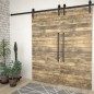 vidaXL Kit de herrajes de puertas correderas acero negro 2 uds 183 cm vidaXL Kit de herrajes de puertas correderas acero negro 2 uds 183 cm