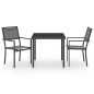 vidaXL Juego de comedor para jardín 3 piezas acero vidaXL Juego de comedor para jardín 3 piezas acero