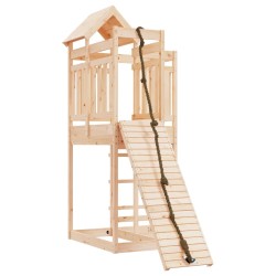 vidaXL Parque infantil con pared de escalada madera maciza de pino