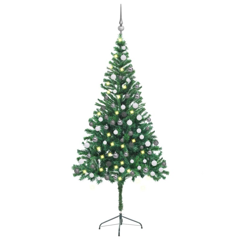 vidaXL Árbol de Navidad artificial con luces y bolas 564 ramas 180 cm vidaXL Árbol de Navidad artificial con luces y bolas 564 ramas 180 cm