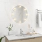 vidaXL Espejo de pared con luces LED redondo de vidrio vidaXL Espejo de pared con luces LED redondo de vidrio