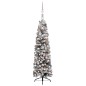 vidaXL Árbol de Navidad delgado con luces, bolas y nieve verde 120 cm vidaXL Árbol de Navidad delgado con luces, bolas y nieve verde 120 cm