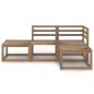 vidaXL Muebles de jardín 4 pzas cojines madera pino impregnada marrón vidaXL Muebles de jardín 4 pzas cojines madera pino impregnada marrón