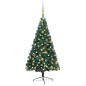 vidaXL Medio árbol de Navidad con luces y bolas verde 240 cm vidaXL Medio árbol de Navidad con luces y bolas verde 240 cm