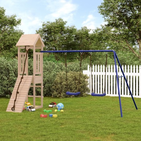 vidaXL Parque infantil de exterior madera maciza de pino