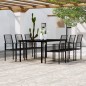 vidaXL Juego de comedor de jardín 7 piezas negro vidaXL Juego de comedor de jardín 7 piezas negro