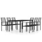 vidaXL Juego de comedor de jardín 7 piezas negro vidaXL Juego de comedor de jardín 7 piezas negro