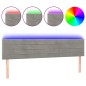 vidaXL Cabecero con LED de terciopelo gris claro 180x5x78/88 cm