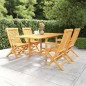 vidaXL Juego de comedor para jardín 5 piezas madera maciza teca vidaXL Juego de comedor para jardín 5 piezas madera maciza teca