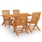 vidaXL Juego de comedor para jardín 5 piezas madera maciza teca vidaXL Juego de comedor para jardín 5 piezas madera maciza teca