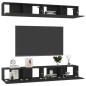vidaXL Muebles de salón 4 uds madera ingeniería negro 100x30x30 cm