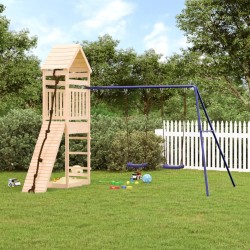 vidaXL Parque infantil de exterior madera maciza de pino