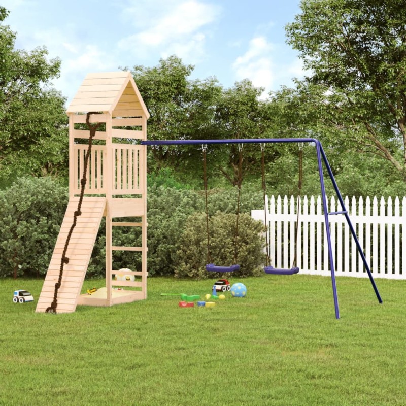 vidaXL Parque infantil de exterior madera maciza de pino vidaXL Parque infantil de exterior madera maciza de pino