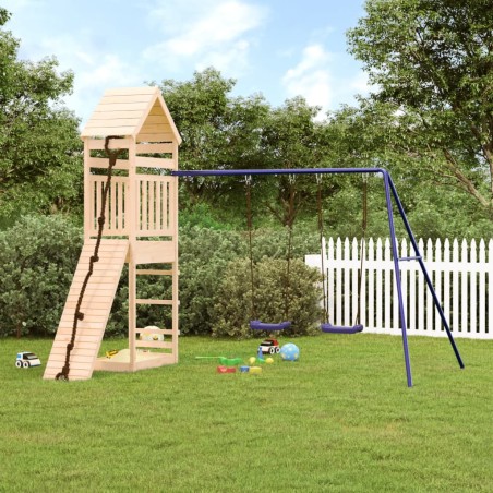 vidaXL Parque infantil de exterior madera maciza de pino