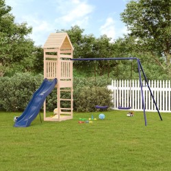 vidaXL Parque infantil de exterior madera maciza de pino