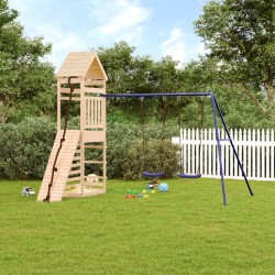 vidaXL Parque infantil de exterior madera maciza de pino